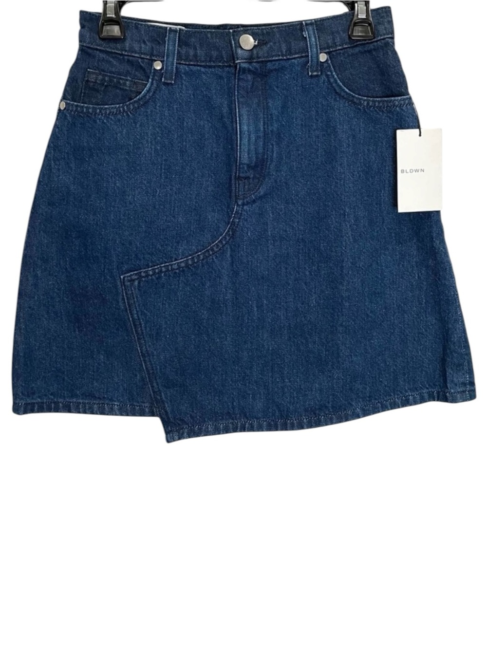 Baldwin Andie Asymmetrical Hem Denim Skirt - Picture 4 of 9